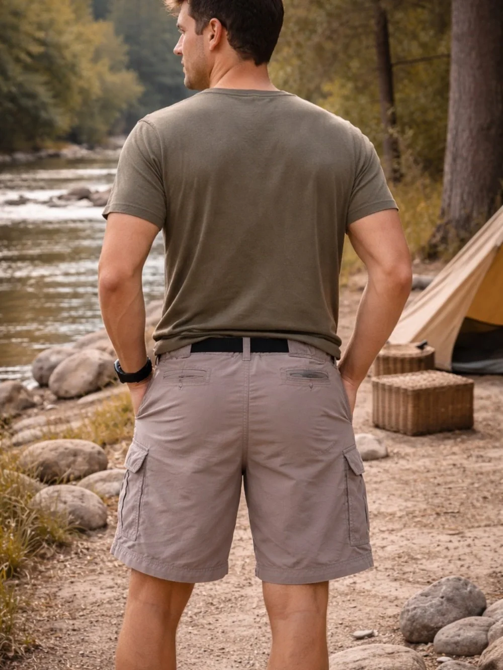 The North Face Cargo Shorts Mens L Belted Hiking Outdoor Nylon